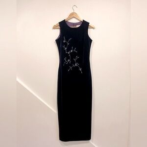 VINTAGE 90s velvet embroidered dress